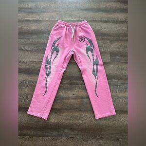 Women's HellStar Pink Joggers with Flame Design